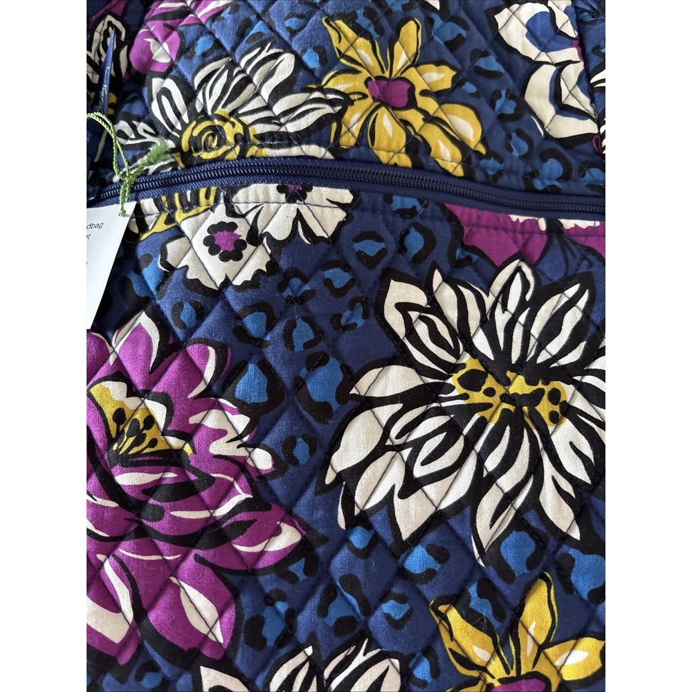 Vera Bradley African Violet Crescent Shoulder Bag Purse NWT New Purple Blue - Picture 2 of 11